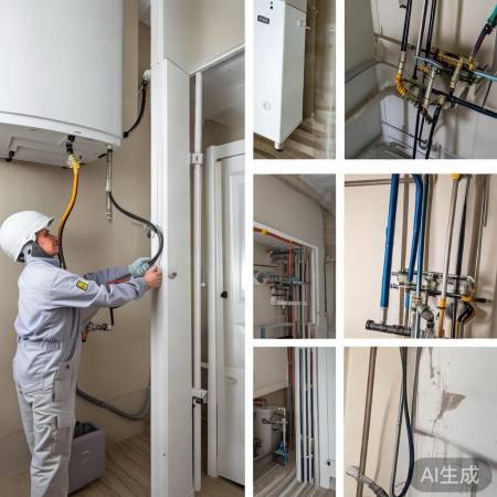 壁挂炉管道连接，注意冷热水别混