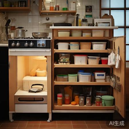 日式燃气灶柜收纳技巧