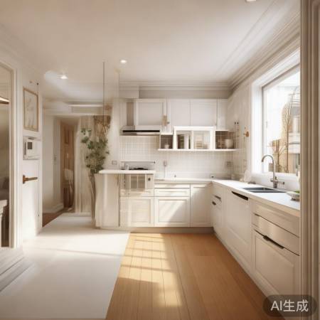 墙面配色打造温馨厨房